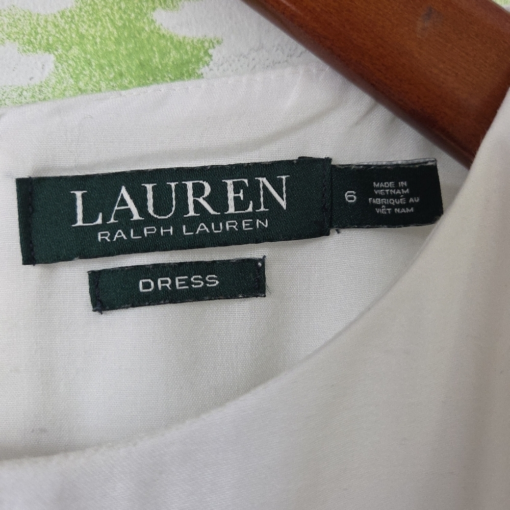 Ralph Lauren Sleeveless Dress - White with Red and Orange Floral Accents - Picture 7 of 9